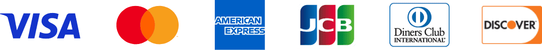 利用できるクレジットカード:VISA,Mastercard,AMERICAN EXPRESS,Diners Club,DISCOVER