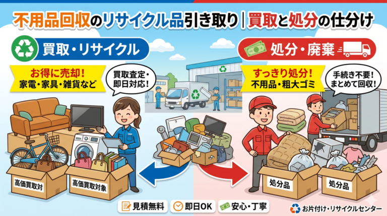 不用品回収のリサイクル品ひきとり
