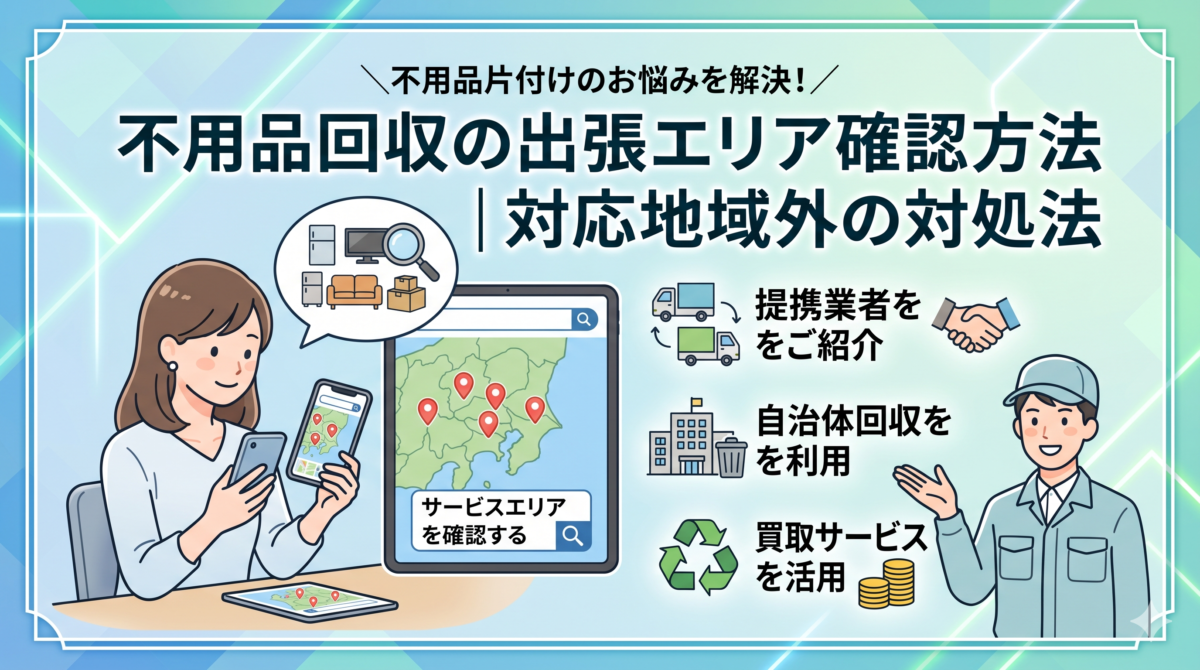 不用品回収の出張エリア確認方法｜対応地域外の対処法