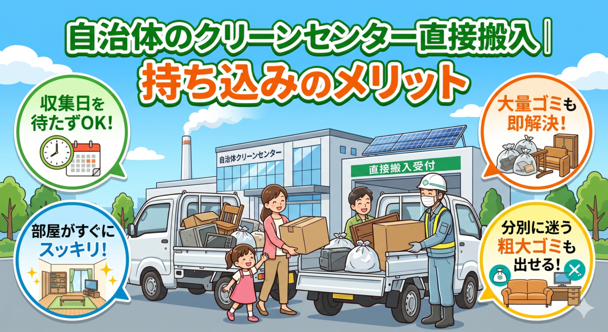 自治体のクリーンセンター直接搬入のメリット｜自己搬入で安く早く処分する方法