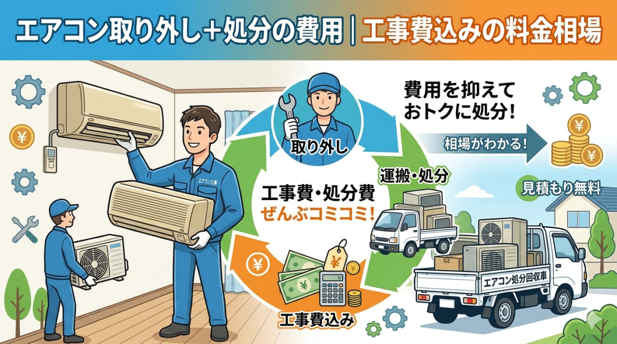 エアコン取り外し＋処分の費用｜工事費込みの料金相場