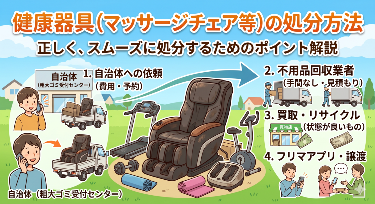 健康器具・マッサージチェアの処分方法｜粗大ごみ・買取・回収業者まで解説