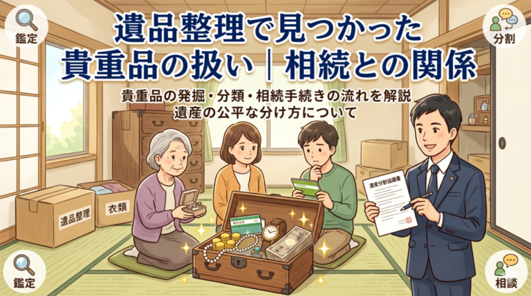 遺品整理で見つかった貴重品の扱い｜相続との関係