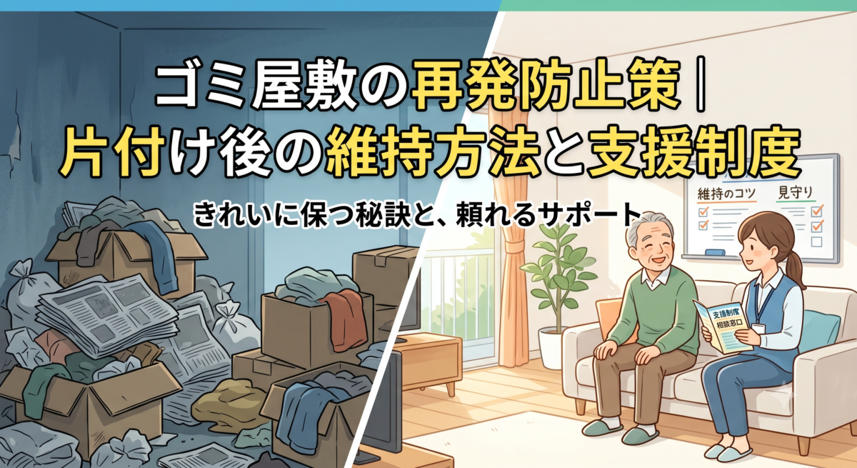 ゴミ屋敷の再発防止策｜片付け後の維持方法と支援制度