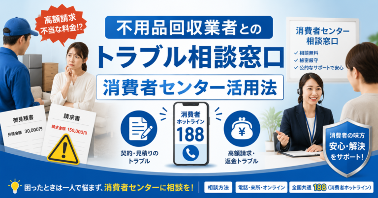 不用品回収業者とのトラブル相談窓口｜消費者センター活用法