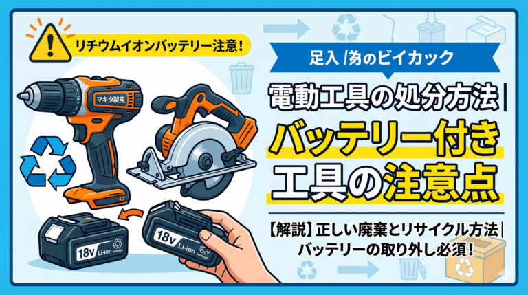 電動工具の処分方法｜バッテリー付き工具の注意点