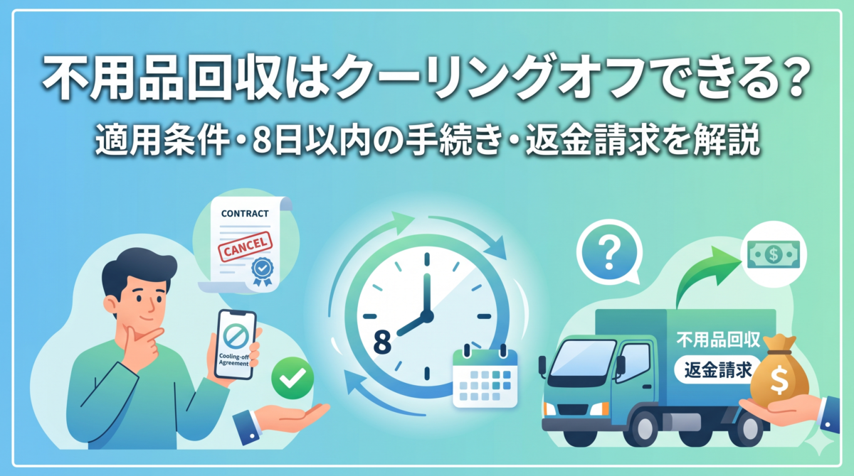 不用品回収はクーリングオフできる？適用条件・8日以内の手続き・返金請求を解説