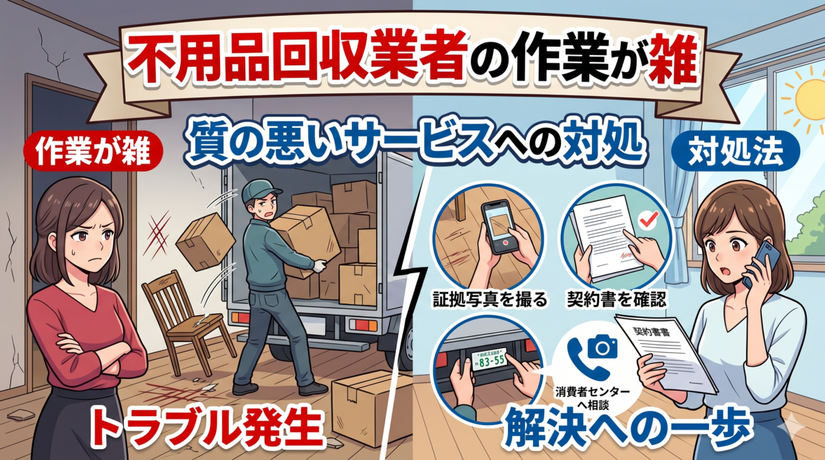 不用品回収業者の作業が雑｜質の悪いサービスへの対処