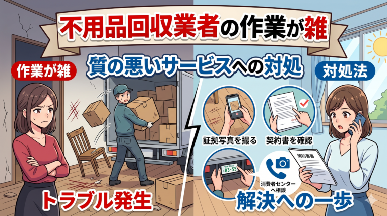 不用品回収業者の作業が雑｜質の悪いサービスへの対処