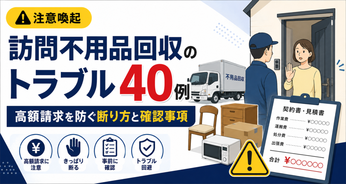 「無料じゃなかったの！？」訪問不用品回収のトラブル事例と、即実践できる最強の断り方