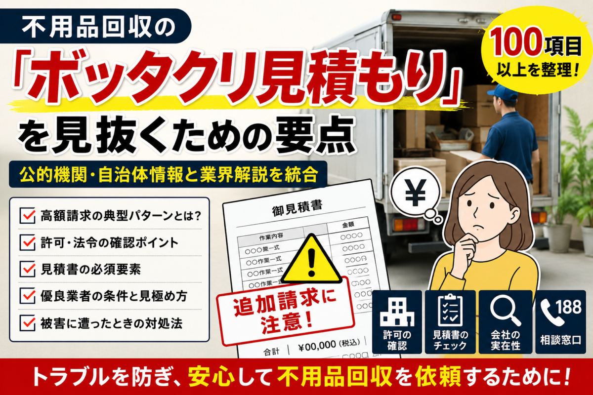 【騙されない】不用品回収で追加料金を「1円も」払わないための業者選び