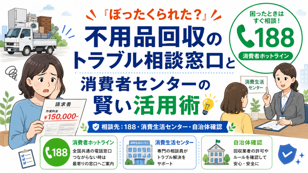 「ぼったくられた？」不用品回収のトラブル相談窓口と消費者センターの賢い活用術