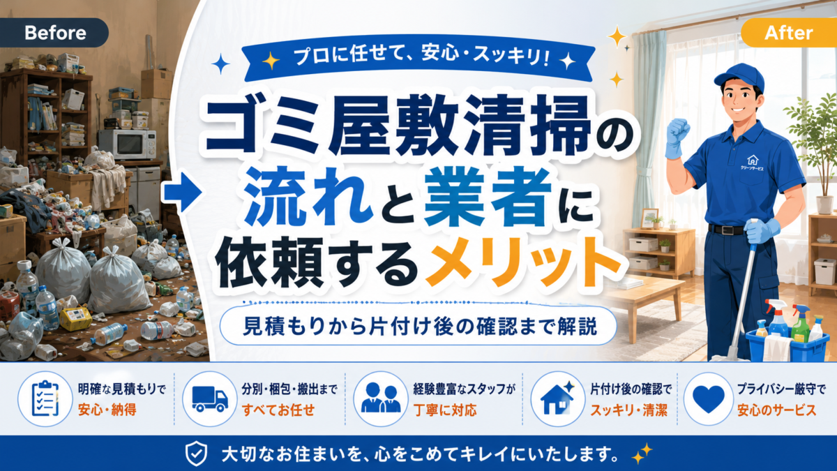 ゴミ屋敷清掃の流れと業者に依頼するメリット｜見積もりから片付け後の確認まで解説