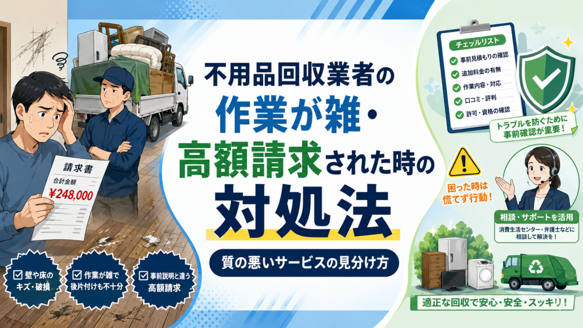 不用品回収業者の作業が雑｜質の悪いサービスへの対処