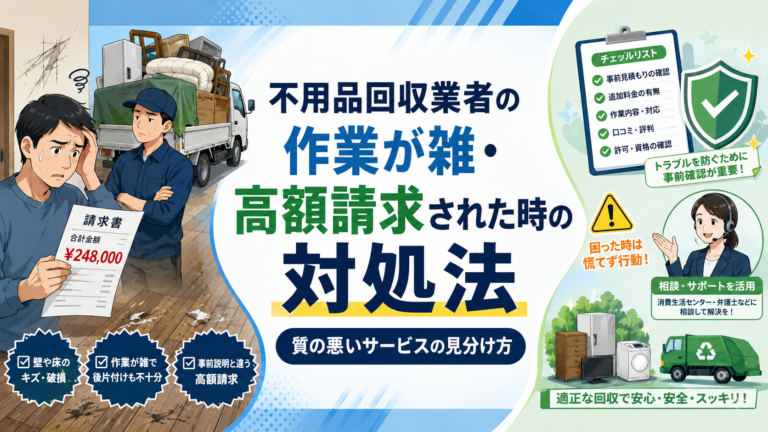 不用品回収業者の作業が雑｜質の悪いサービスへの対処