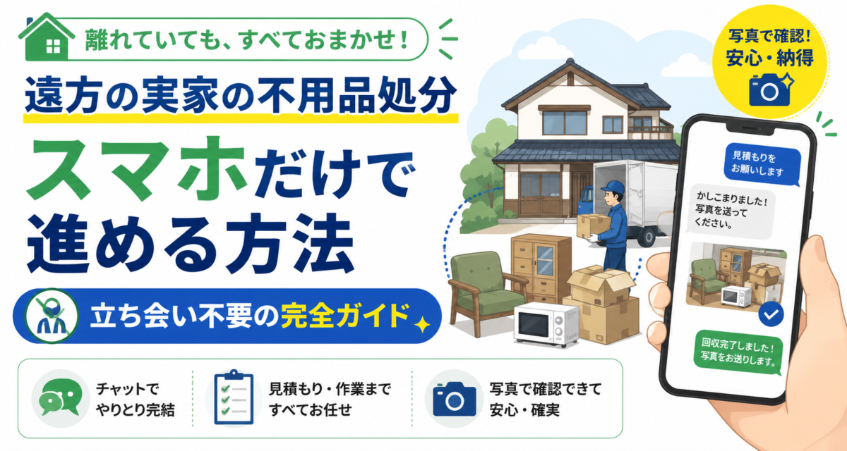 1歩も動かず実家をスッキリ！遠方からスマホ1つで完結する不用品処分法