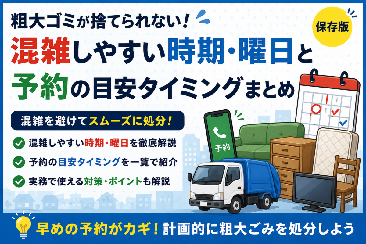 「粗大ゴミが捨てられない！」を防ぐ、自治体回収の混雑カレンダーと予約のタイミング
