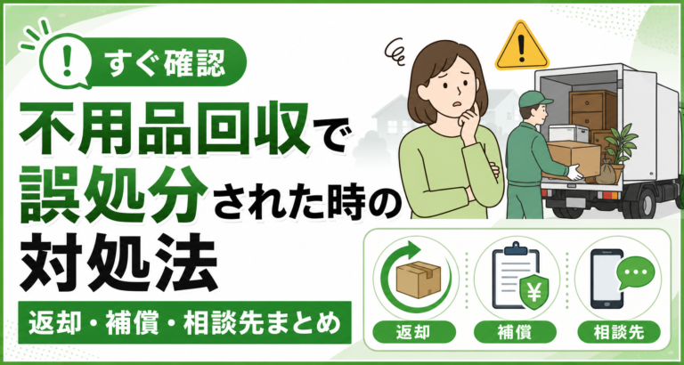 【すぐ確認】不用品回収で誤処分された時の対処法｜返却・補償・相談先まとめ