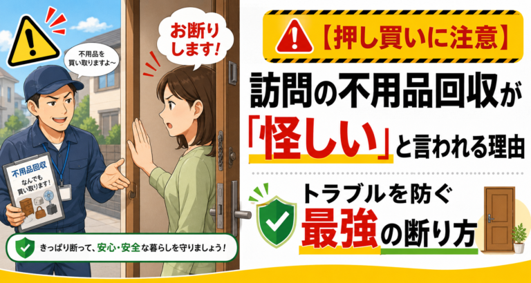 【押し買いに注意】訪問の不用品回収が「怪しい」と言われる理由と、トラブルを防ぐ最強の断り方