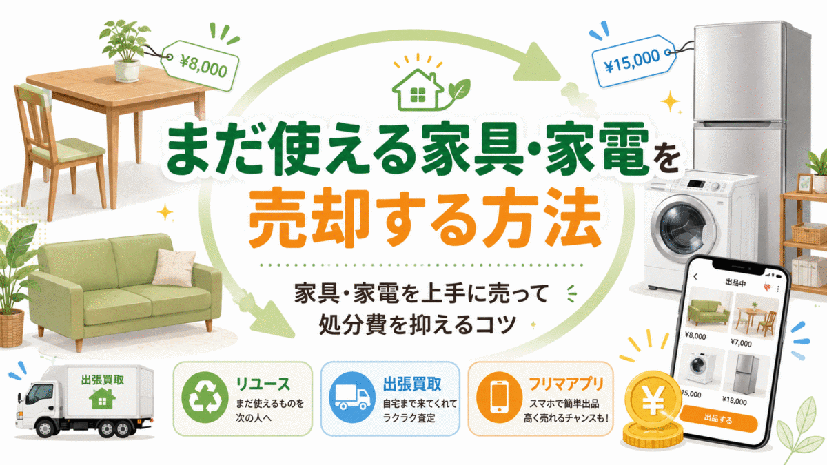 まだ使える家具・家電を売却する方法