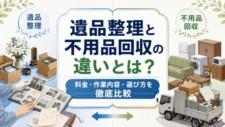 【徹底比較】遺品整理と不用品回収の違いとは？専門業者に依頼すべき3つの理由