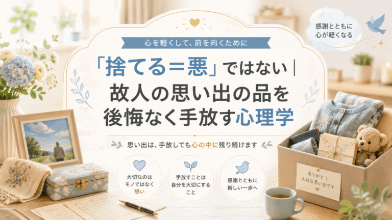 「捨てる＝悪」ではない｜故人の思い出の品を後悔なく手放す心理学
