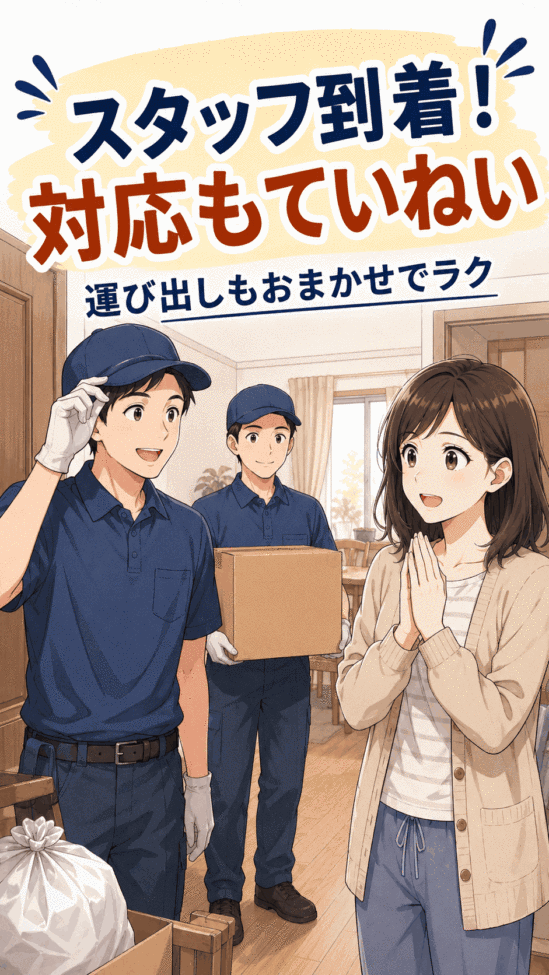 引越し後に大型家具や家電が残って困る女性の漫画