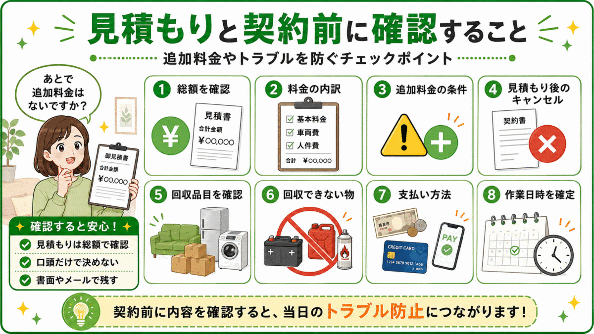見積もりと契約前に確認すること