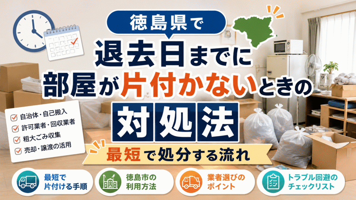 徳島県で退去日までに部屋が片付かないときの対処法｜最短で処分する流れ